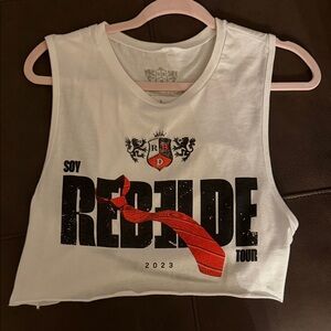 Rebelde Tour White Graphic Muscle Tee